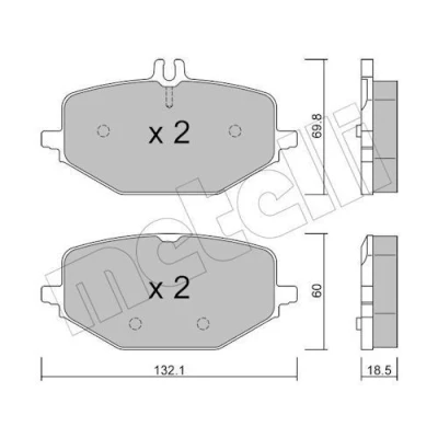 Kuva METELLI 22 1274 0 Jarrupalat Kulumisenilmaisemelle MERCEDES BENZ: GLE