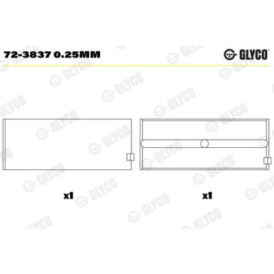 Kuva GLYCO 72 3837 0.25mm Kampiakselin Laakeri