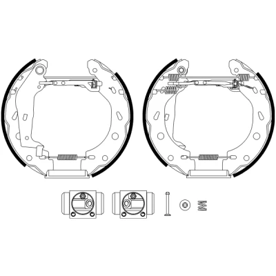 Kuva TEXTAR Shoe Kit Pro 84057402 Jarrukenkäsarja, Rumpujarru Pyörän jarrun sylinterillä, Säätöelementillä