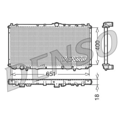 Kuva DENSO DRM33061 Jäähdytin Alumiini 400 651 18 VOLVO: S40 I, V40 Farmari
