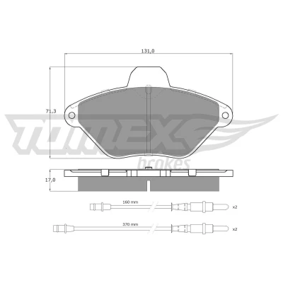 Kuva TOMEX brakes TX 13 36 Jarrupalat Etuakseli Sis. kulumisenilmaisimen Tarvikkeilla CITROËN: Xantia Hatchback, Farmari