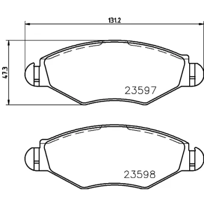 Kuva HELLA 8DB 355 009 411 Jarrupalat Ei kulumisenilmaisimelle Jarrusatulan ruuveilla Tarvikkeilla PEUGEOT: 206 Hatchback, SW, 206+ Hatchback