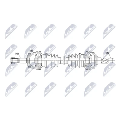 Kuva NTY NPW VV 173 Vetoakseli Taka akseli, oikea, vasen 752mm