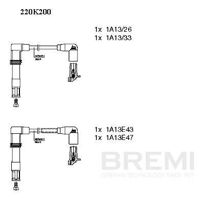 Kuva BREMI 220K200 Sytytysjohto 4 Ilman pidikettä SEAT: Ibiza 2