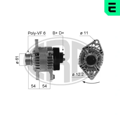 Kuva ERA 210263A Laturi 14V 100A FIAT: Punto II Hatchback, Stilo Multi Wagon, ALFA ROMEO: 147, 156 Sportwagon