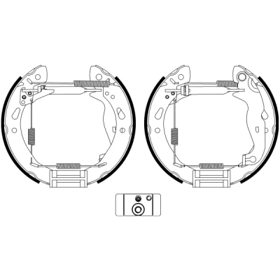 Kuva TEXTAR Shoe Kit Pro 84069200 Jarrukenkäsarja, Rumpujarru Pyörän jarrun sylinterillä, Säätöelementillä FORD: FIESTA 6
