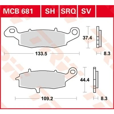 Kuva TRW Sinter Street MCB681SV Jarrupalat