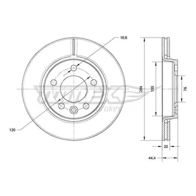 Kuva Jarrulevy TOMEX Brakes TX 71 07