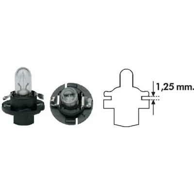 Kuva MAGNETI MARELLI 002053000000 Polttimo, Mittariston Valo 12 1,2 B2,4W Musta