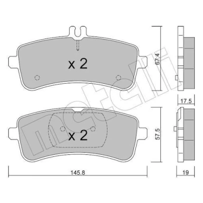 Kuva METELLI 22 1200 0 Jarrupalat Kulumisenilmaisemelle MERCEDES BENZ: C sarja T modell, Sedan, S Sedan