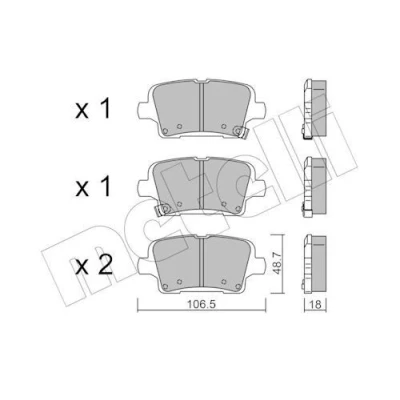 Kuva METELLI 22 1181 0 Jarrupalat akustisella kulumavaroittimella OPEL: Insignia B Grand Sport, Sports Tourer