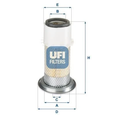 Kuva UFI 27.D01.00 Ilmansuodatin 300mm 138, 180mm Suodatinpanos