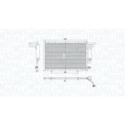 Kuva MAGNETI MARELLI 350203754000 Ilmastoinnin Lauhdutin Vedenerottimella 550x381x16 381 550 16