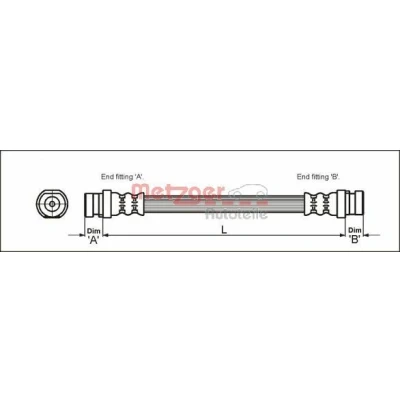 Kuva METZGER 4111168 Jarruletku 395 F10 x 1