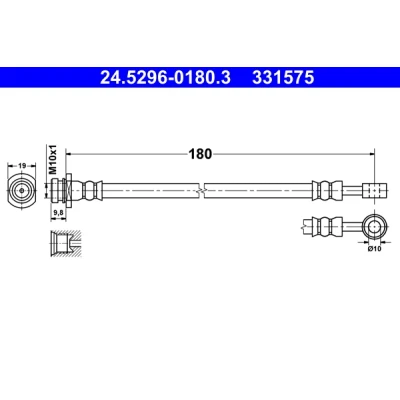 Kuva ATE 24.5296 0180.3 Jarruletku 180 M10x1 SUZUKI: SX4 I Hatchback