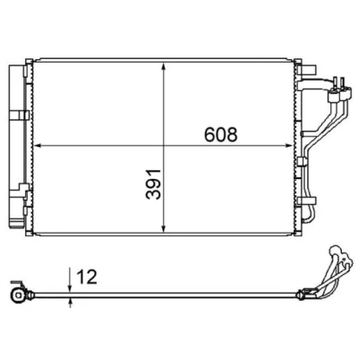 Kuva MAHLE ORIGINAL AC 867 000S Ilmastoinnin Lauhdutin Vedenerottimella 608