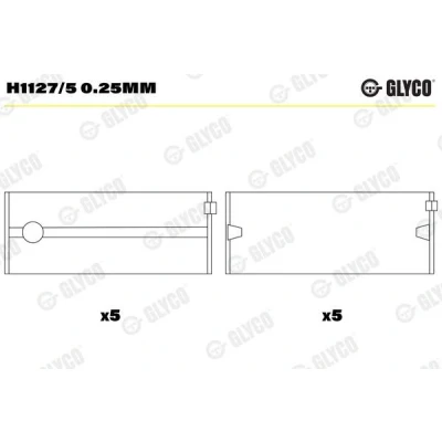 Kuva GLYCO H1127/5 0.25mm Kampiakselin Laakeri OPEL: Astra H GTC, F CC, G Caravan