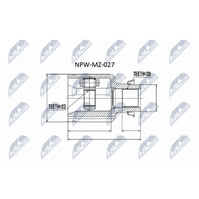 Kuva NTY NPW MZ 027 Vetonivel Automaattivaihteisto Vaihteiston puoli MAZDA: 3 Sedan, 626 V Sedan