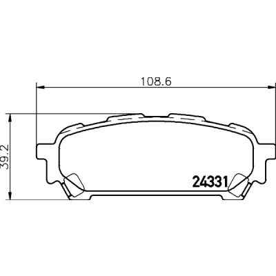 Kuva HELLA 8DB 355 012 311 Jarrupalat akustisella kulumavaroittimella SUBARU: Impreza II Sedan, Forester II, Farmari