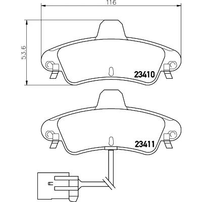 Kuva HELLA 8DB 355 012 201 Jarrupalat kulumisvaroitinkoskettimella Tarvikkeilla FORD: MONDEO 2, 2 Kombi, 1