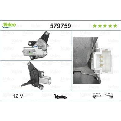 Kuva VALEO 579759 Tuulilasin Pyyhkimen Moottori 12 Takana Oikean /vasemmanpuolinen ohjaus ORIGINAL PART