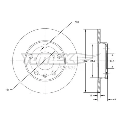 Kuva Jarrulevy TOMEX Brakes TX 72 70