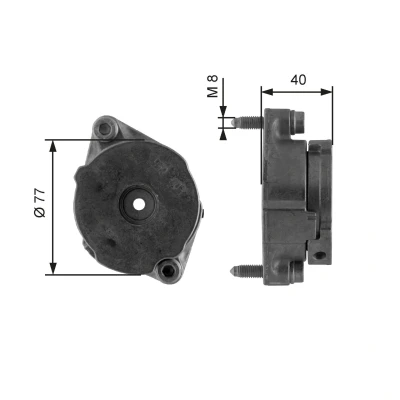 Kuva GATES FleetRunner Micro V Kit T38345 Kiristysrulla VOLKSWAGEN: TRANSPORTER 4, 4 Bus, Sharan I, AUDI: A6 C4 Avant, Sedan