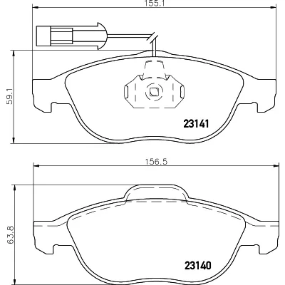 Kuva HELLA 8DB 355 008 421 Jarrupalat kulumisvaroitinkoskettimella ALFA ROMEO: 156 Sedan