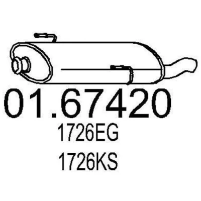 Kuva MTS 01.67420 Takaäänenvaimennin 730 PEUGEOT: 206 Hatchback, 206+ Hatchback