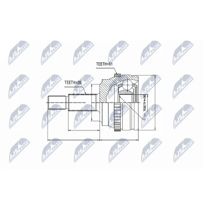 Kuva Nivelsarja, vetoakseli, Pyörän puoli Nissan, Opel, Renault, Vauxhall OE 82 00 169 281, 285, 288