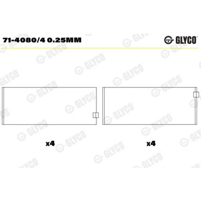 Kuva GLYCO 71 4080/4 0.25mm Kiertokangen Laakeri IVECO: DAILY 4 Kasten/Kombi