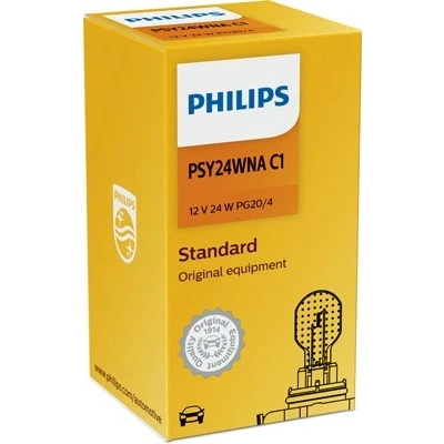 Kuva Polttimo PHILIPS PSY24W PG20/4, Edessä, Takana, Edessä ja takana BMW, LAND ROVER, JEEP, VOLVO, CITROËN, VW, MERCEDES BENZ, OPEL, VAUXHALL, LANCIA,