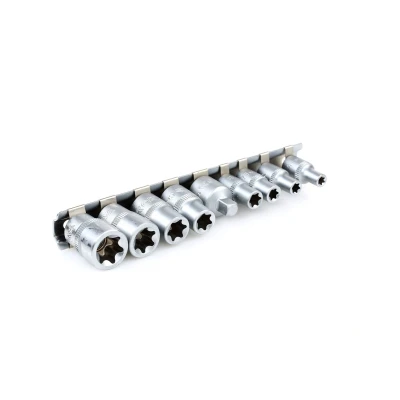 Kuva YATO YT 0520 Hylsyavainsarja 9 Torx Kromi vanadium teräs 1/4, 3/8