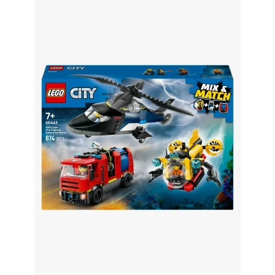 Kuva LEGO City 60462 Helikopteri, paloauto ja sukellusvene yhdessä