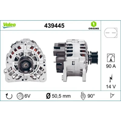 Kuva VALEO 439445 Laturi 14V 90A VOLKSWAGEN: Multivan 5 (7HM, Transporter 5, Passat B6 Variant, AUDI: A4 B5 Avant, A3 Hatchback, Sportback