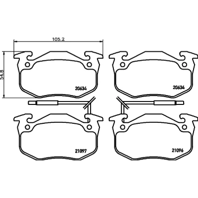 Kuva HELLA 8DB 355 018 941 Jarrupalat kulumisvaroitinkoskettimella RENAULT: TWINGO 1