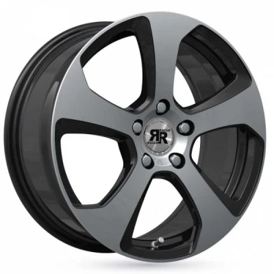 Kuva Racer Five Bright Black Machined Face 8x18 5/100 ET35 B57.1
