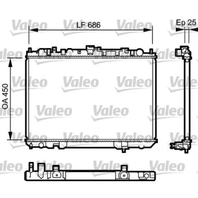 Kuva VALEO 735081 Jäähdytin Alumiini 450 691 26 lman kylmäainesäädintä Jäähdytysrivat juotetut NISSAN: X Trail