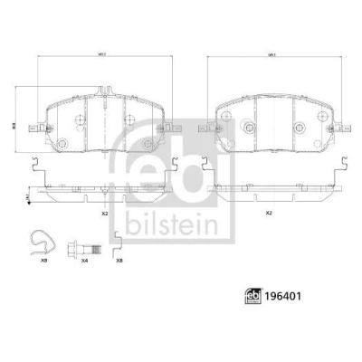Kuva FEBI BILSTEIN 196401 Jarrupalat Etuakseli akustisella kulumavaroittimella MERCEDES BENZ: GLC Coupe