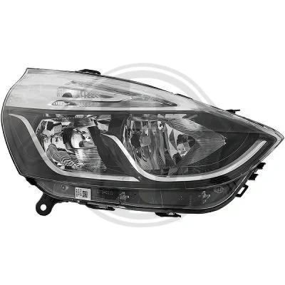 Kuva DIEDERICHS 4416180 Ajovaloumpio Oikea H7/H1 Oikeanpuoleiselle liikenteelle Valokorkeussäätimen moottorilla, ilman polttimoita RENAULT: Clio 4