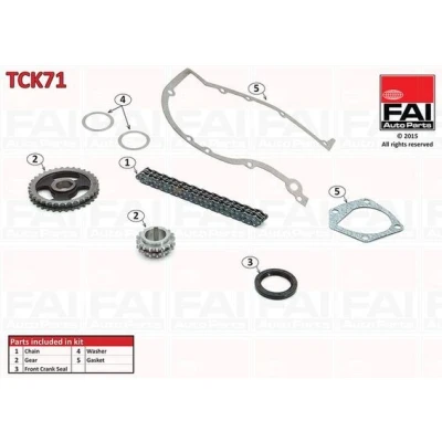 Kuva FAI AutoParts TCK71 Jakoketjusarja Tiivisteillä, Hammaspyörillä Kaksoisketju, Rullaketju SKODA: Fabia I Hatchback
