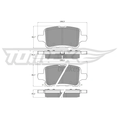 Kuva TOMEX brakes TX 19 11 Jarrupalat Taka akseli akustisella kulumavaroittimella Tarvikkeilla OPEL: Insignia B Grand Sport, Sports Tourer