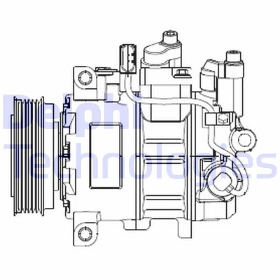 Kuva DELPHI CS20474 Ilmastoinnin Kompressori 6SEU14 PAG 46 kompressoriöljyllä AUDI: A4 B8 Avant, B7 A6 C6 Sedan