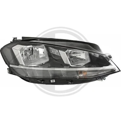 Kuva DIEDERICHS 2217980 Ajovaloumpio Oikea LED, H7/H9, WY21W Halogeeni Päiväajovalolla (LED) Oikeanpuoleiselle liikenteelle Valokorkeussäätimen moottorilla