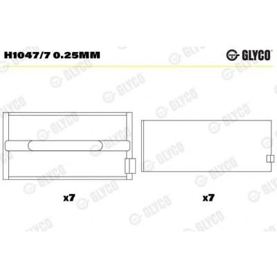 Kuva GLYCO H1047/7 0.25mm Kampiakselin Laakeri