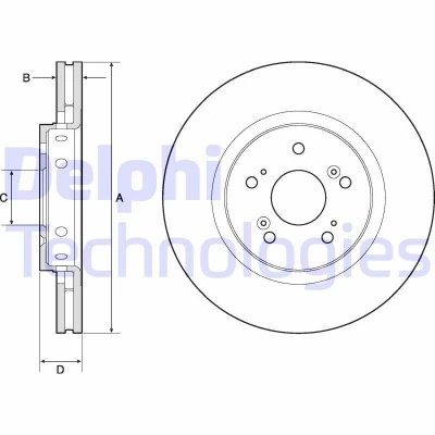 Kuva DELPHI BG4808C Jarrulevyt 315 28 5 Tuuletettu pinnoitettu käsittelemätön ilman pyöränlaakeria, ABS sensorirengasta HONDA: CR V 4
