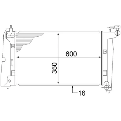 Kuva MAHLE ORIGINAL CR 1526 000S Jäähdytin ajoneuvoille ilmastointilaitteella tai ilman 597 355 16 Jäähdytysrivat juotetut TOYOTA: Corolla IX Hatchback