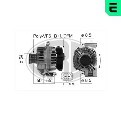 Kuva ERA 210687A Laturi 14V 105A OPEL: Corsa D Hatchback, Astra H Caravan, Agila A, SUZUKI: SWIFT 3