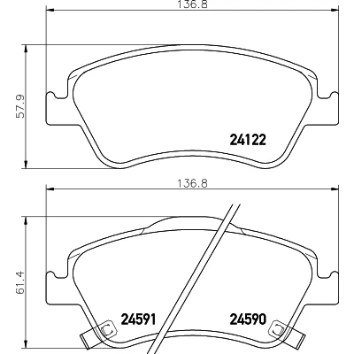 Kuva HELLA 8DB 355 013 561 Jarrupalat akustisella kulumavaroittimella Tarvikkeilla TOYOTA: Corolla X Sedan, Auris Hatchback