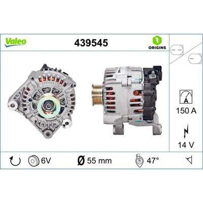Kuva VALEO 439545 Laturi 14V 150A BMW: 3 Touring, 5 Sedan